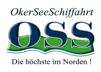 Logo der Okersee Schiffahrt GmbH, die vielfältige Bootstouren auf dem Okersee anbietet.